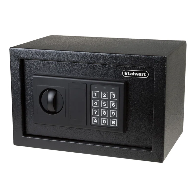 Stalwart Digital Safe - Electronic Steel Safe with Keypad and Manual Override Keys - Home, Business