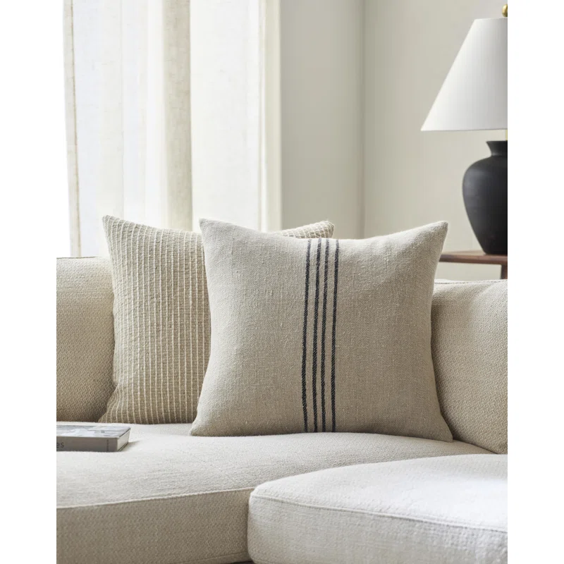 Becki Owens X Livabliss Brett Striped Linen Reversible Throw Pillow