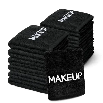 Trinx Bisher Premium Black Makeup Remover Towels 100 Cotton Washcloths Set