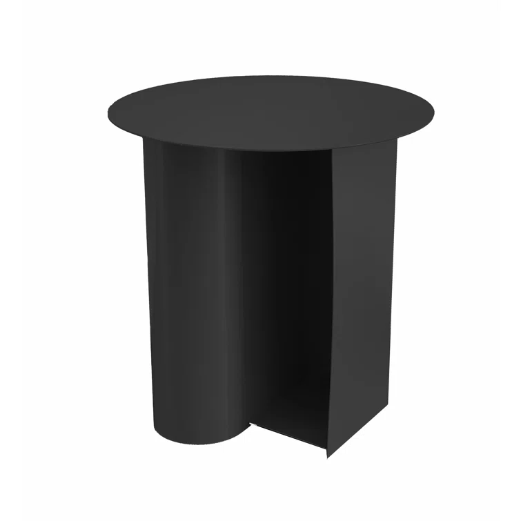 George Oliver Ryzen Steel Pedestal End Table With Storage