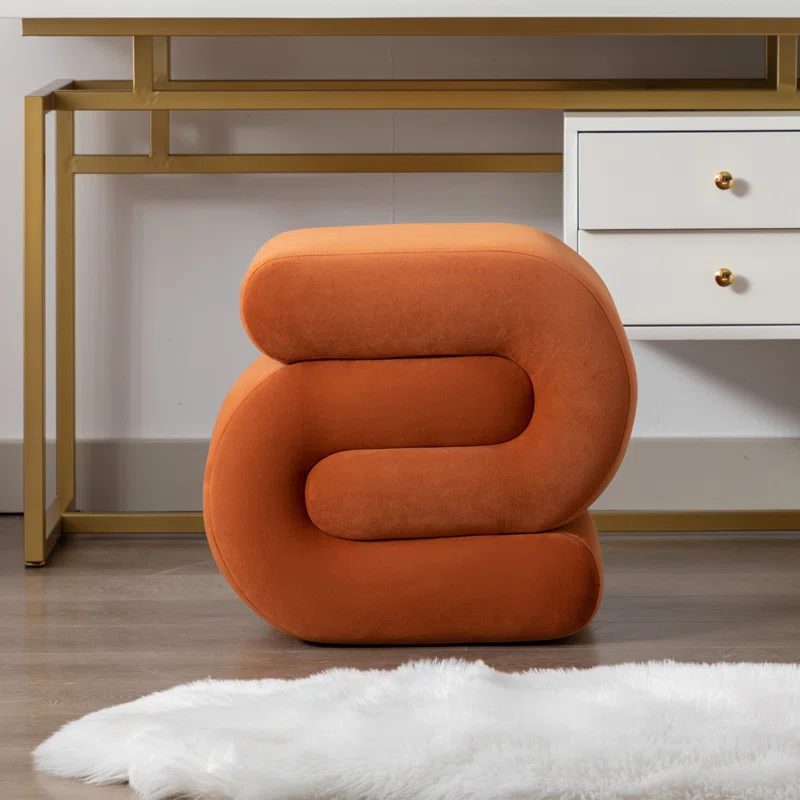 Mercer41 Jaszlyn 193 S Shape Ottoman Makeup Stool Footstool