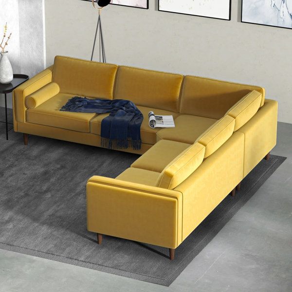 Wade Logan Elberon 3 Piece Modern Living Room Symmetrical Corner Sofa