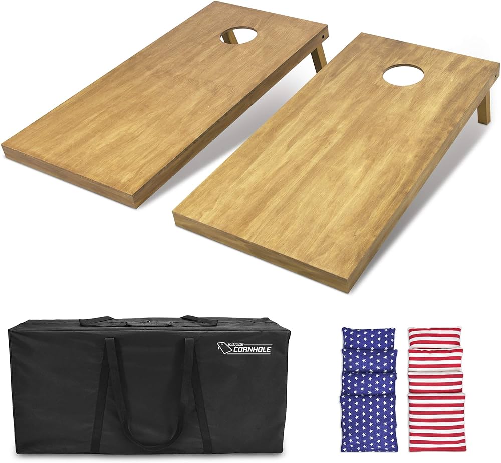 Gosports 4 Ft X 2 Ft Regulation Size Wooden Cornhole Boards Set - Includes Carrying Case - Full Regulation Size Bean Bag Toss Boards : Sports & Outdoors