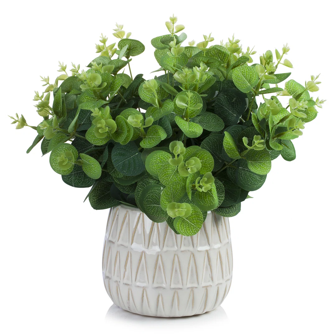 10'' Faux Eucalyptus Plant in Ceramic Pot