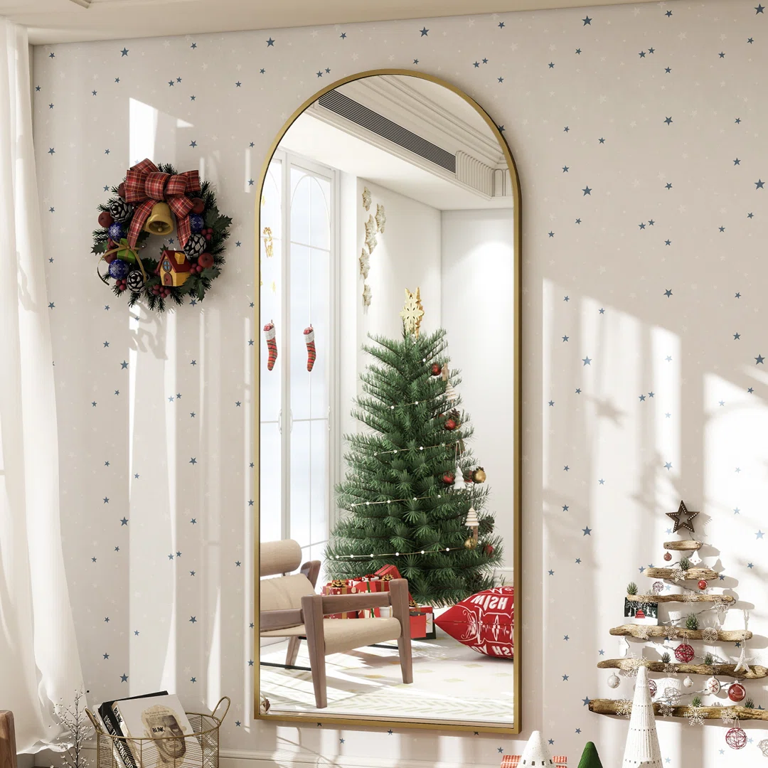 Arched Metal Oversized Full Length Mirrors Wall Mirrors with Stand