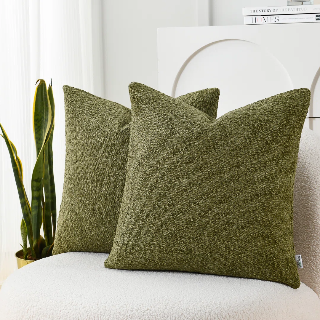 Textured Throw Pillow Covers Textured Boucle Throw Pillow Covers (Set of 2)