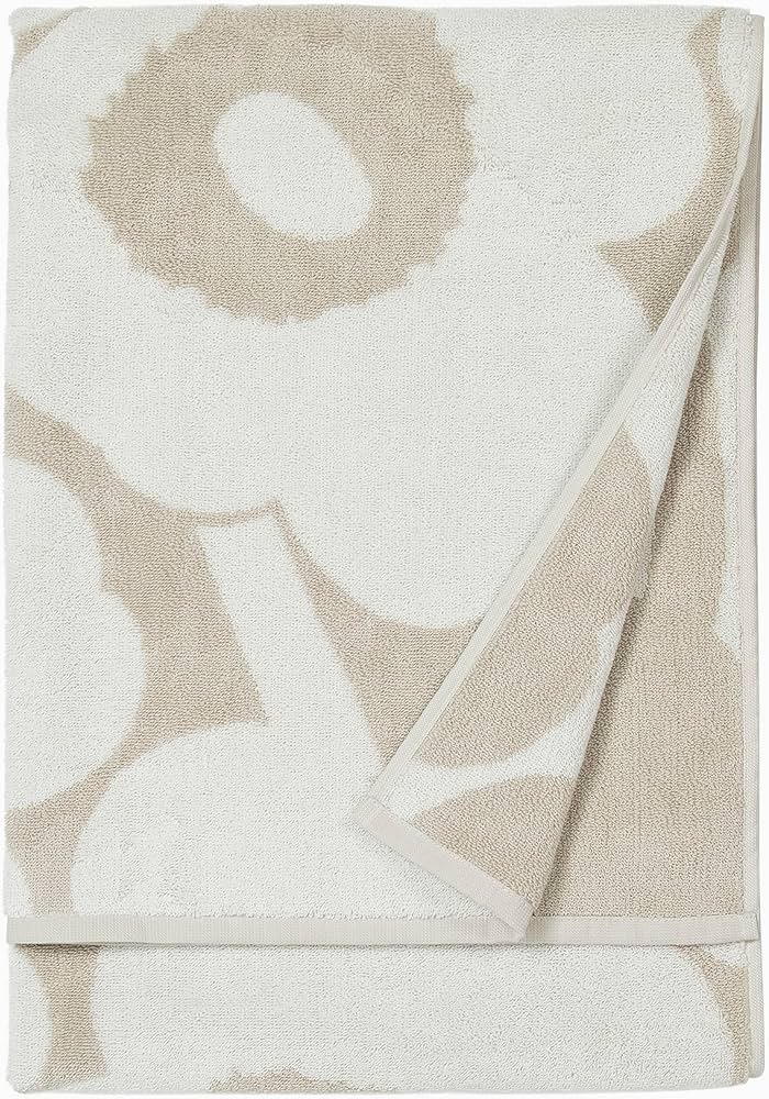 Marimekko Unikko Terry Cotton Bath Towel (beige) – Floral Patterned Bath Towels – 59 In X 28 In : Home & Kitchen