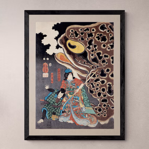 Utagawa Kuniyoshi Jiraya Fighting