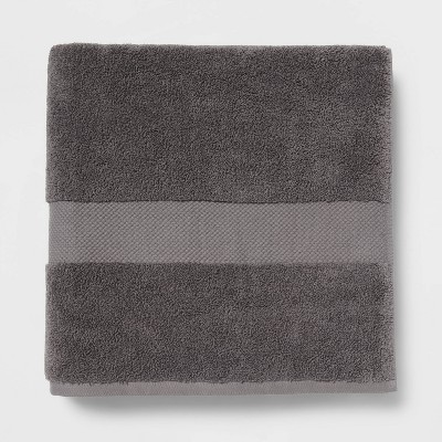 Performance Plus Oversized Bath Towel Dark Gray - Threshold™: 100% Cotton, Heavyweight Terry, Fade-resistant