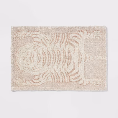 20"x30" Tiger Print Bath Rug Tan - Threshold