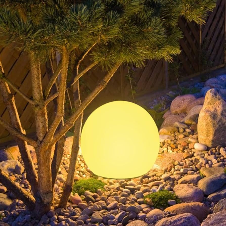8-in Solar Globe Light Outdoor