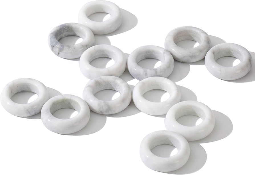 Marble Napkin Rings Set Of 12