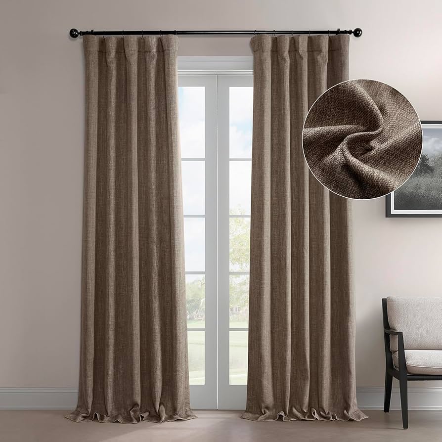 Hpd Half Price Drapes - Faux Linen Curtains For Living Room (1 Panel) - 50w X 84l - Textured Room Darkening Curtains For Bedroom 84 Inches Long - Drapes For Home Decor