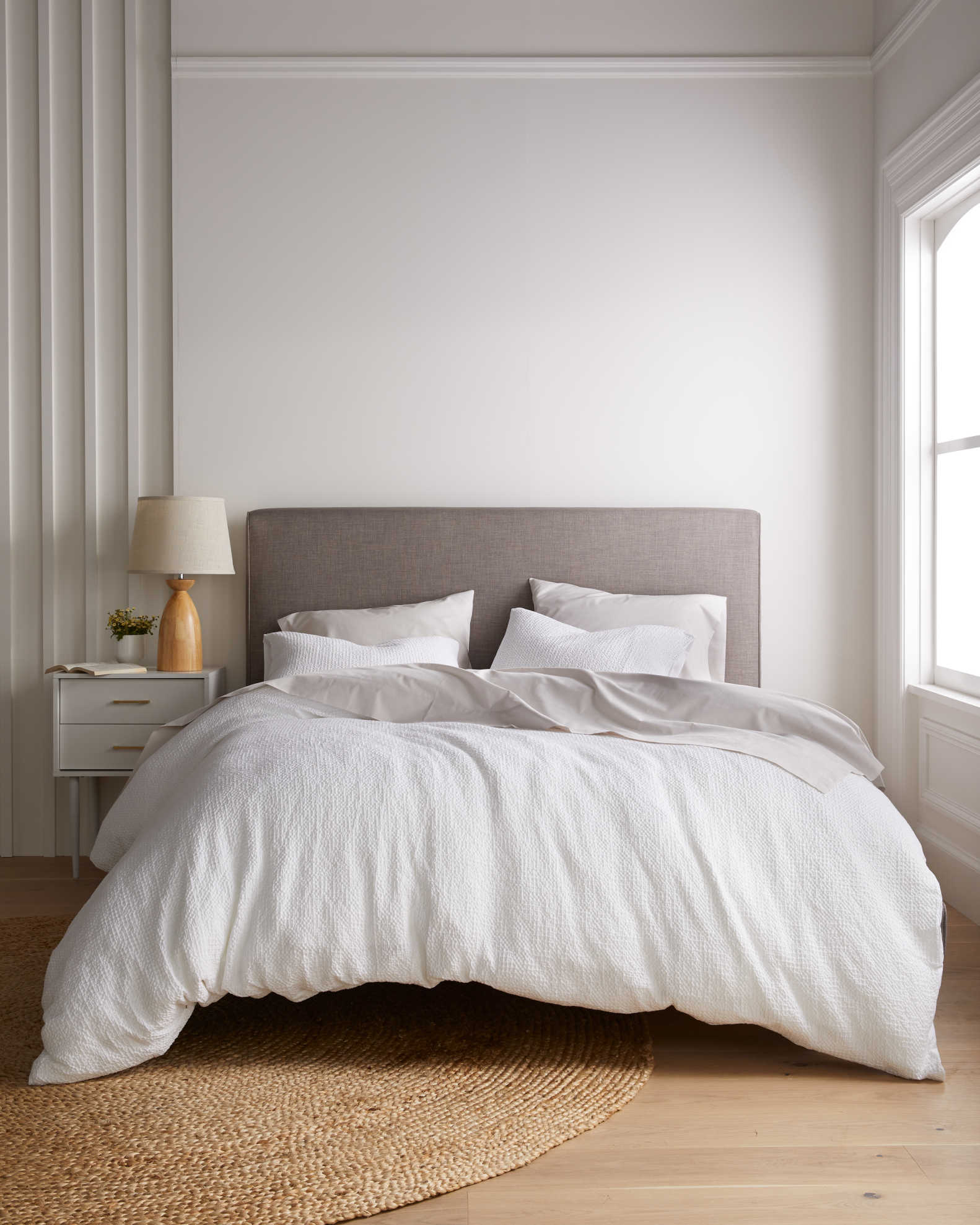 Organic Luxe Honeycomb Duvet Cover In White