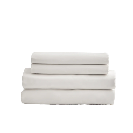 Luxury Organic Sateen Sheet Set In White