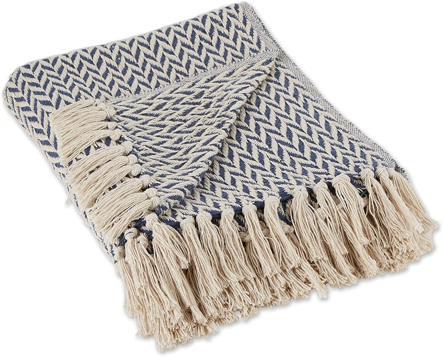 Dii Modern Zig Zag Throw Blanket Woven Cotton