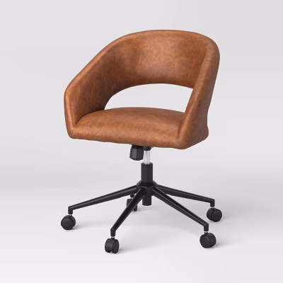 Barrel Back Office Chair Caramel - Room Essentials