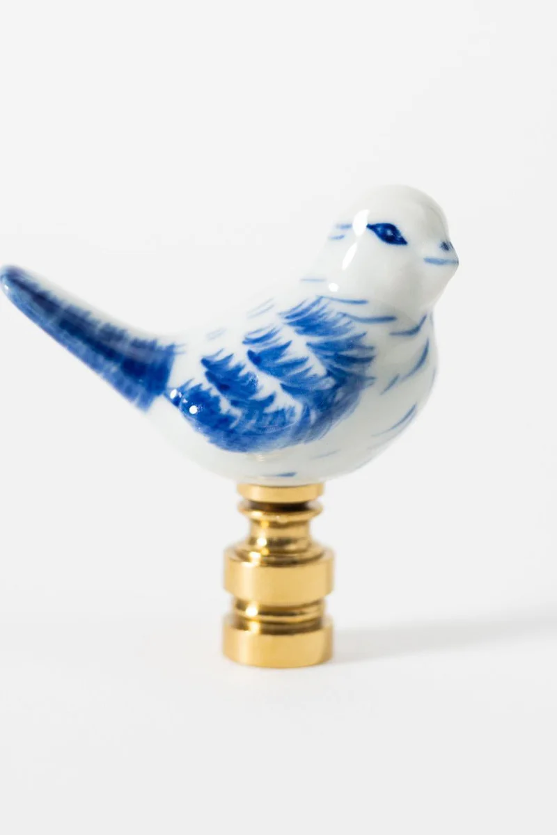 Blue And White Bird Finial