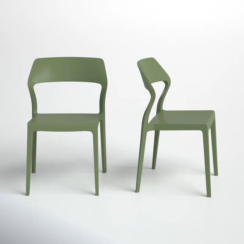 Farrah Outdoor Stacking Dining Side Chair (Set of 2)