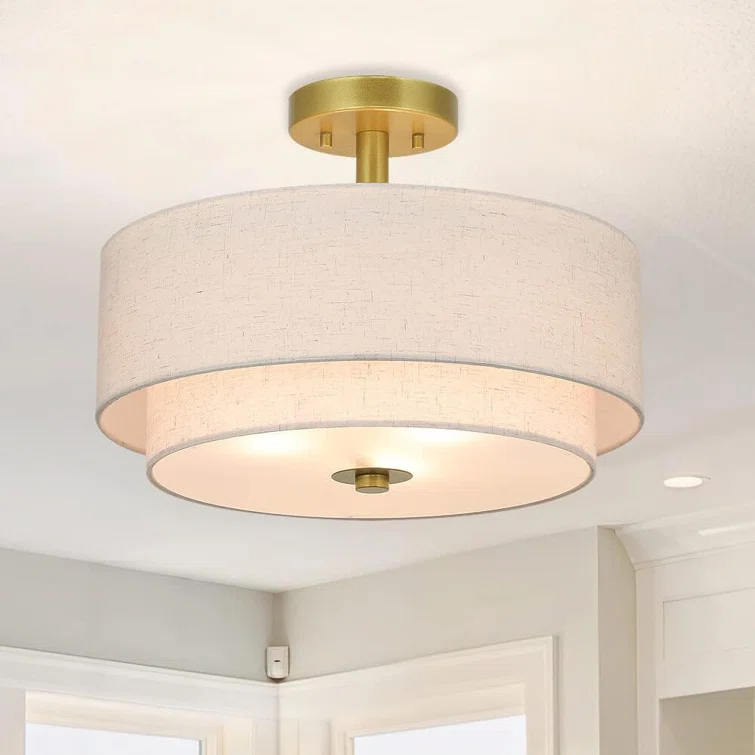 Mercer41 Nichoel Fabric Semi Flush Mount