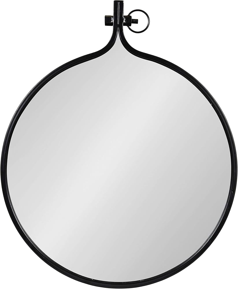 Kate And Laurel Yitro Round Industrial Modern Metal Framed Wall Mirror