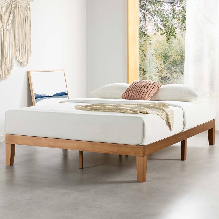 Mellow Naturalista Classic - 12 Inch Solid Wood Platform Bed With Wooden Slats