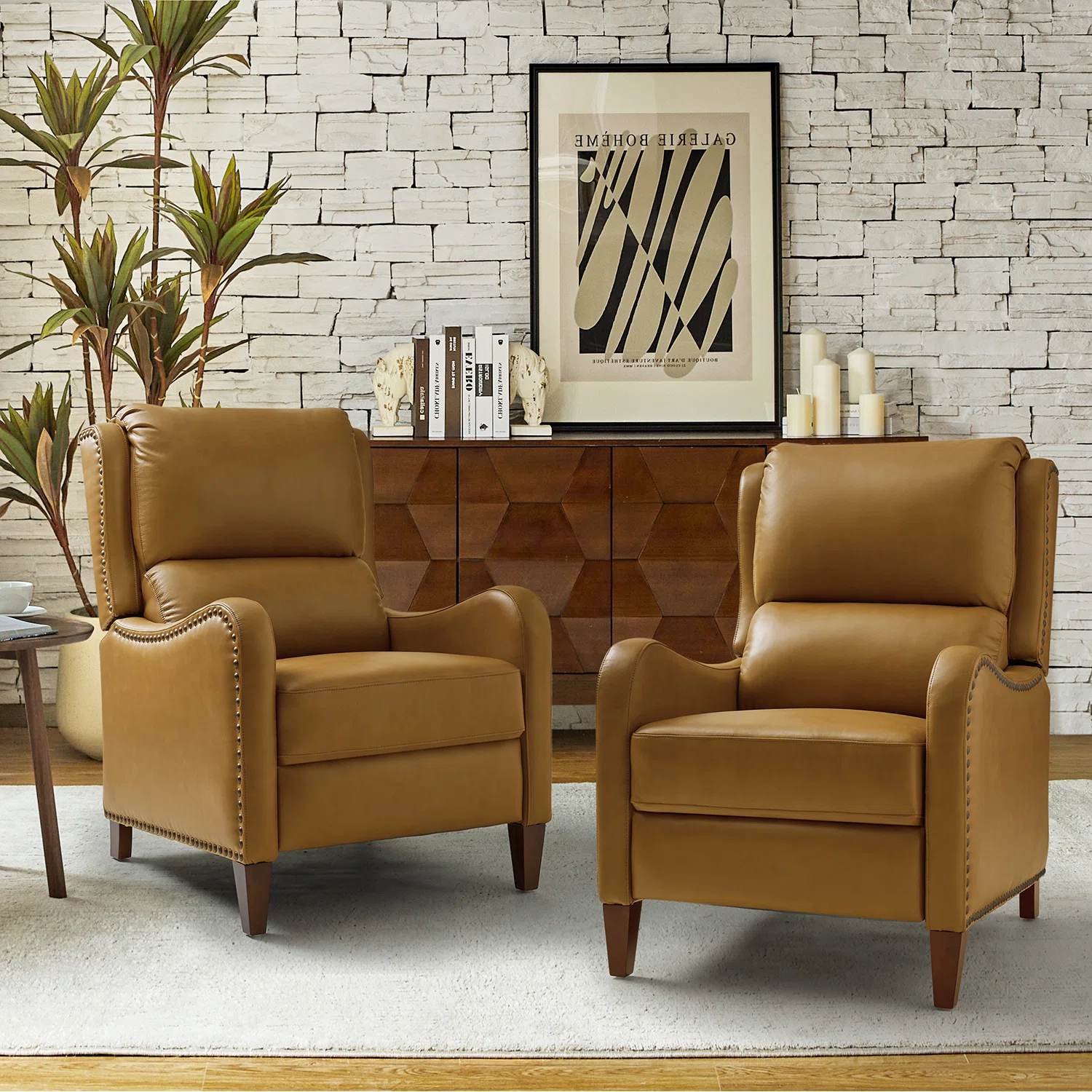 Lark Manor Beecher 2875 Wide Genuine Leather Manual Club Recliner