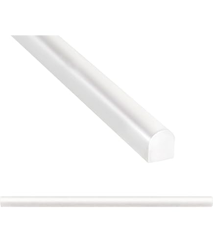 Merola Tile White Rope Pencil 1 In. X 9-3/4 In. Glossy Ceramic Wall Tile Trim