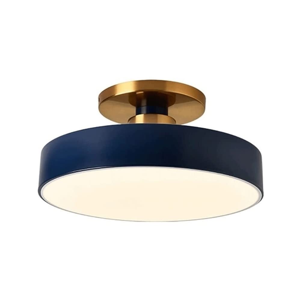 Ebvdfqb Dome Light Color Ceiling Lamp Led Semi-recessed Ceiling Light Nordic Minimalist Round Close To Ceiling Ligh Fixture For Aisles Entrances Cloakroom Corridor Bedroom(blue