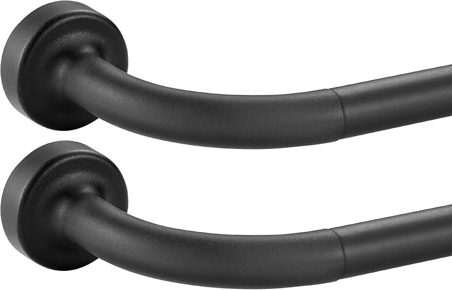 2 Pack Matte Black Disc Curtain Rods