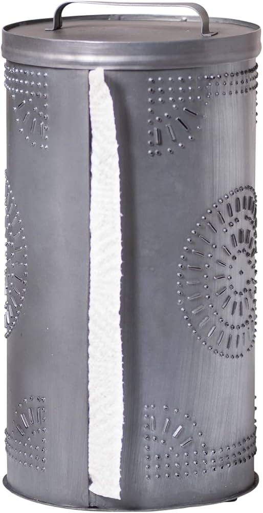 Irvin's Country Tinware Punched Tin Paper Towel Dispenser In Antique Tin