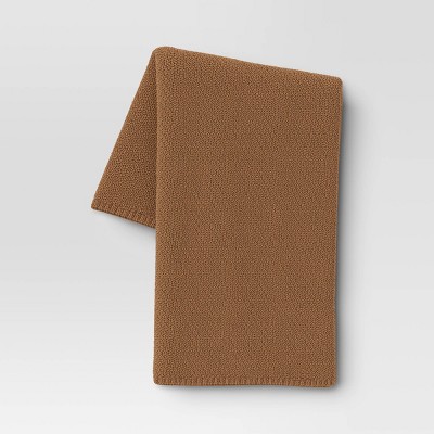 Oversized Recycled Knit Throw Blanket Brown 