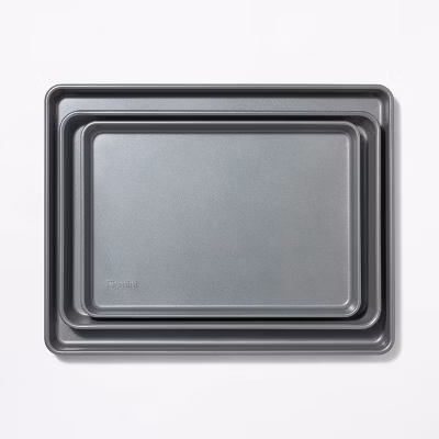 3pc Nonstick Baking Sheet Set Gray - Figmint™: Kitchen Bakeware, Includes 9x13" & 10x15" Cookie Sheets, Dishwasher-safe