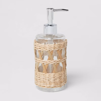 Woven And Glass Soap Pump Natural - Threshold