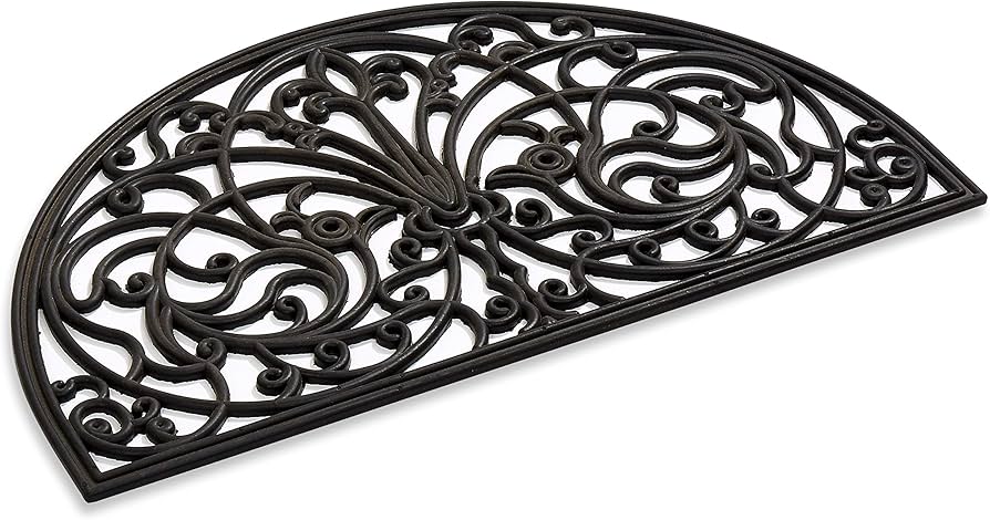 Rubber Scroll Doormat Half Moon Mat