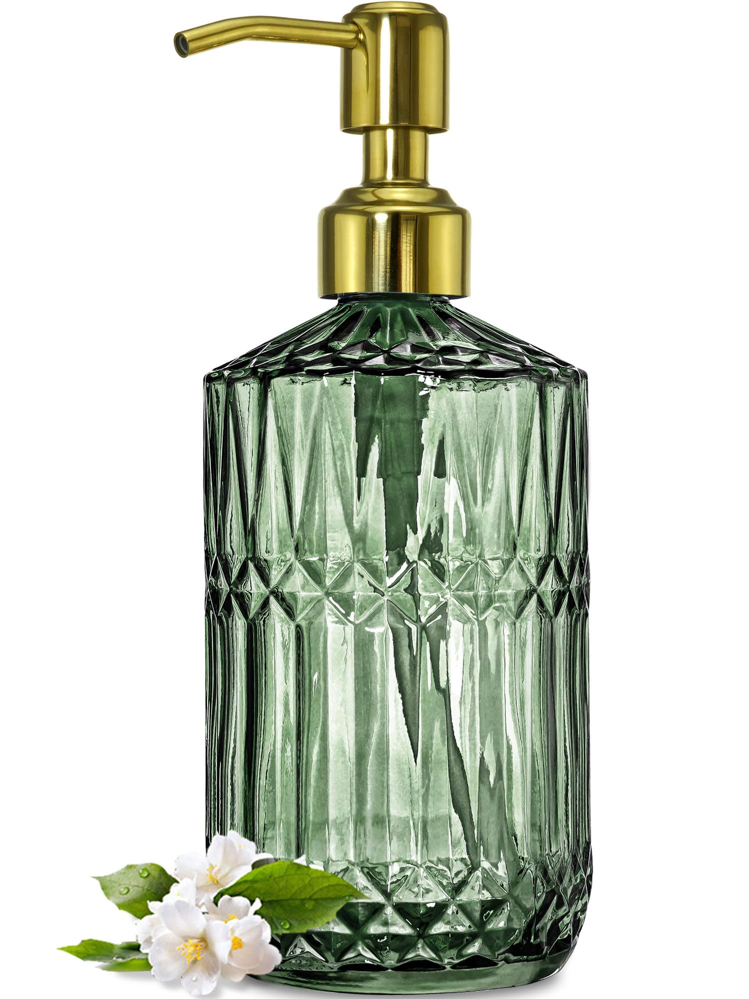 Green Glass Soap Dispenser