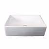 Allen + Roth Vitreous China 15.75-in Vessel Rectangular Farmhouse White Bathroom Sink