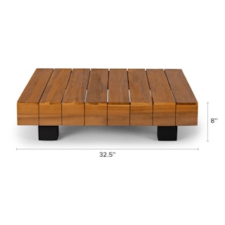 Lubek 32.5" Outdoor Coffee Table - Tuscan Brown