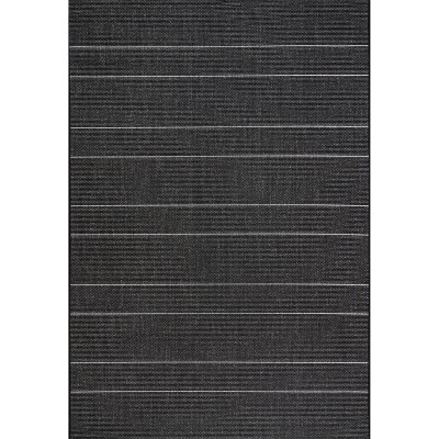 Nuloom Alaina Striped 4x6 Indoor/outdoor Area Rug For Living Room Patio Deck Front Porch Kitchen, Black/ivory