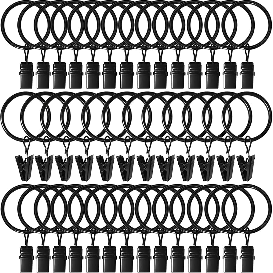 Amzseven 40 Pack Curtain Rings With Clips