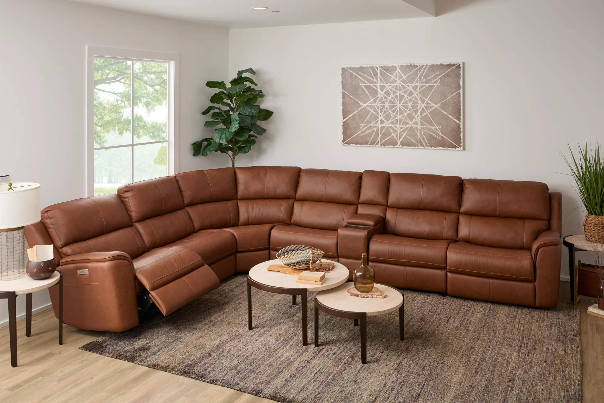 Henry Power Reclining Sectional With Power Headrests & Lumbar 1041sectph | Northwoods Furniture