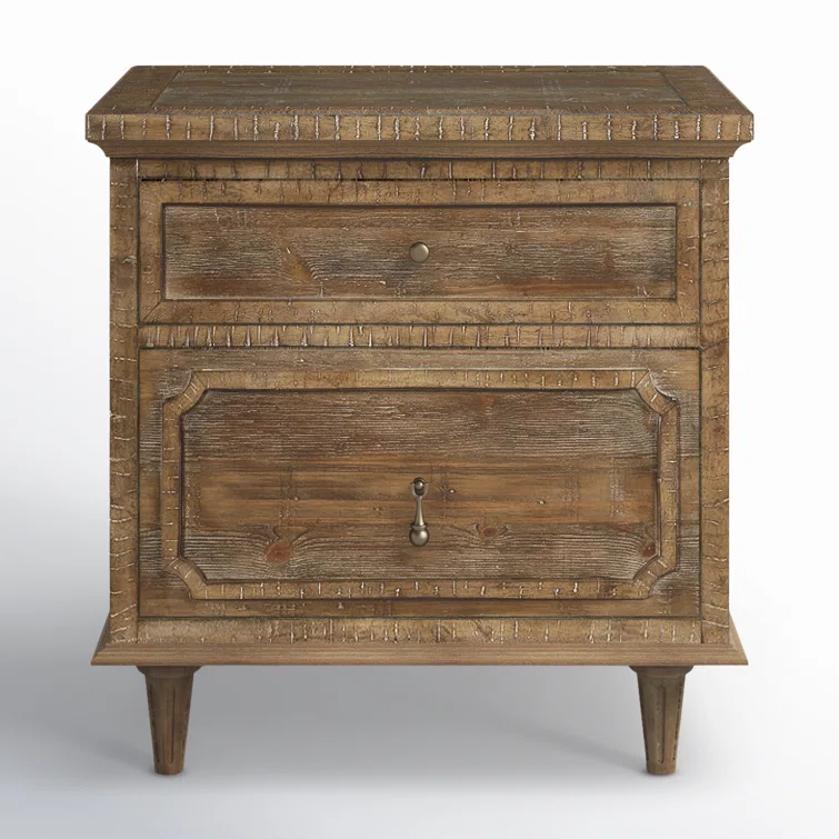 Andover Mills Rahul Rustic Nightstand With Usb