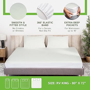 Four Seasons Essentials King Size Waterproof Mattress Protector - Cooling Viscose Derived From Bamboo Fitted Sheet Mattress Cover - Quilted Jacquard Pad Protects From Dust Allergens : Home & Kitchen
