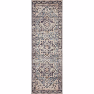 2'6"x7'6" Hathaway Runner Rug Navy Blue - Loloi Rugs: Traditional Medallion, Indoor, Flat Pile, Polyester