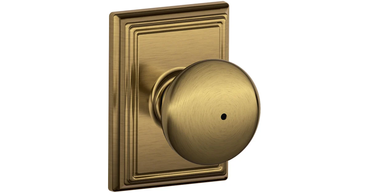 Schlage Plymouth Privacy Knob Set With Decorative Addison Trim