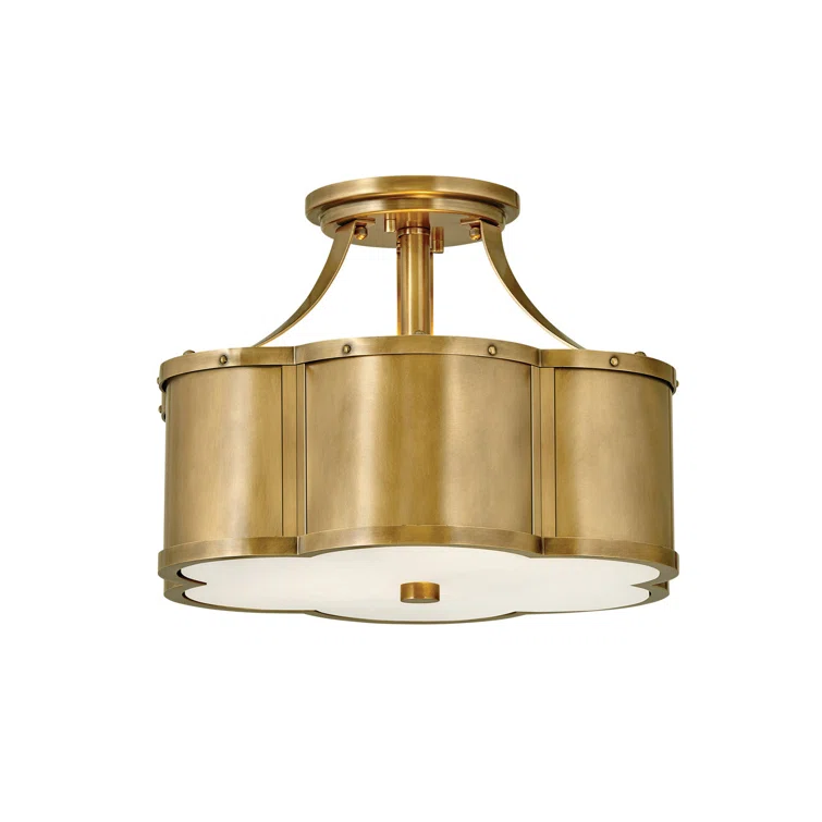 Hinkley Chance 2 Light Semi Flush Mount Ceiling Light W Etched Lens