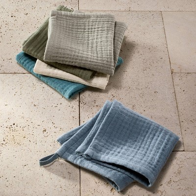 5pk Organic Gauze Washcloth Set Cool - Casaluna
