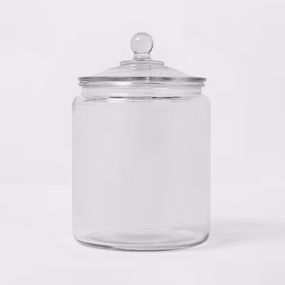 75oz Glass Jar And Lid - Threshold™: Clear Food Storage, Candy & Cookie Jar, Hand Wash, 8.4" Height
