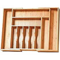Umilife Extra Large Expandable Kitchen Siverware Utensils Drawer Organizer