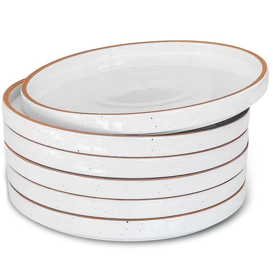 Mora Ceramic Flat Plates Set Of 6-8 In - The Dessert
